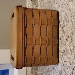 Longaberger Sort & Store Bin Basket with Botanical Fields Bins & Lid